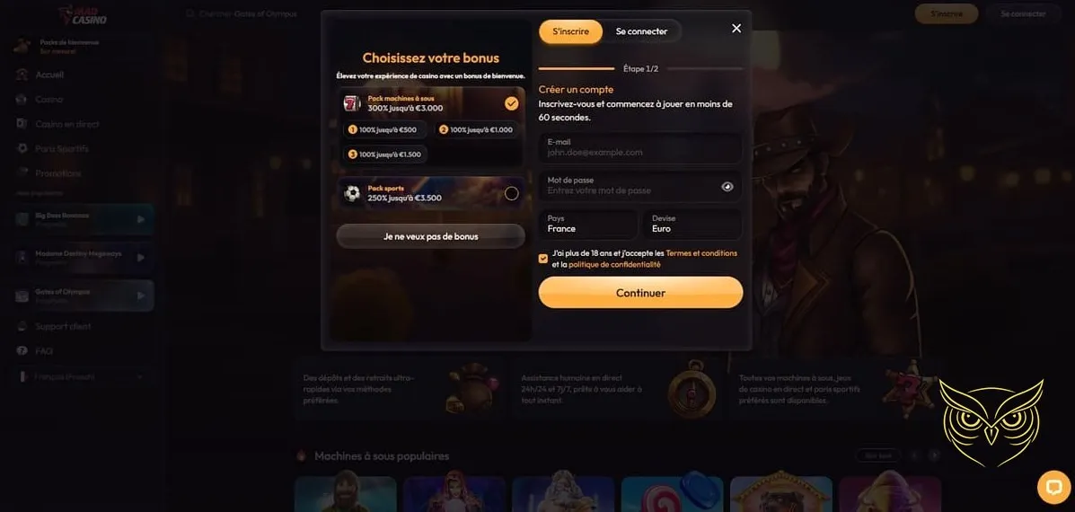 Présentation du système VIP Mad Casino