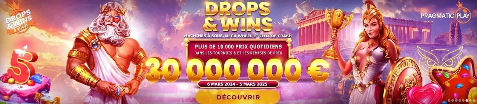 Promotion Drop & Wins du Magical Spin Casino