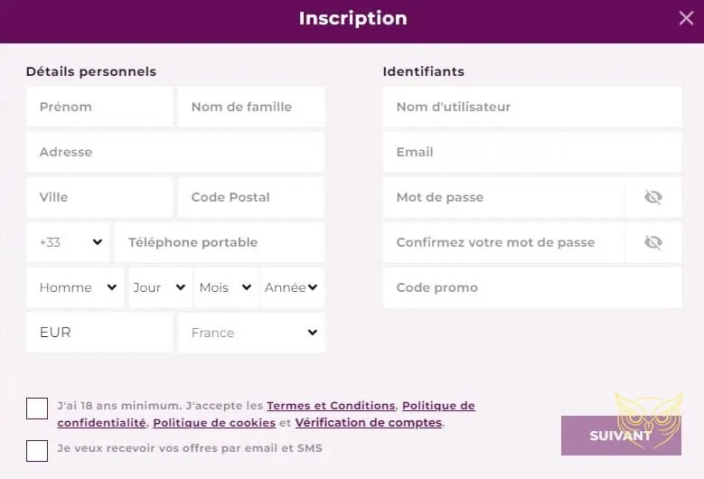 Interface de la page Mon Profil Magical Spin