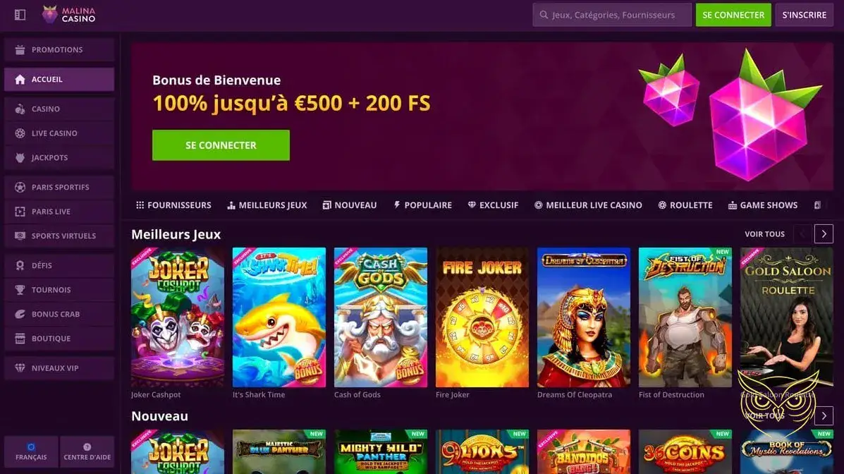 Logo officiel du Malina Casino