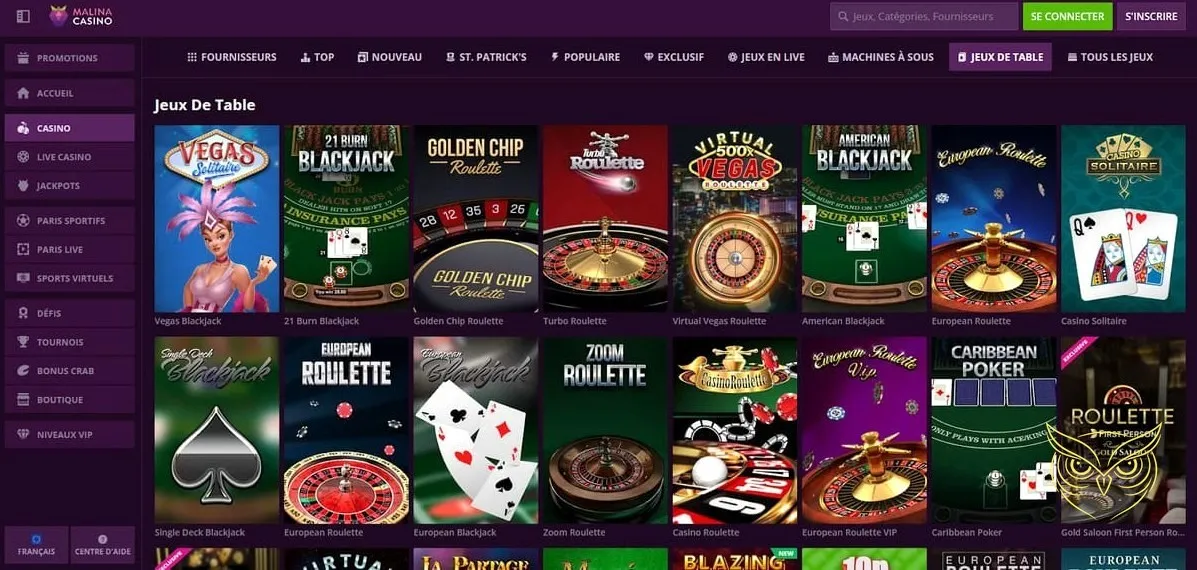 Icône des tournois de casino Malina