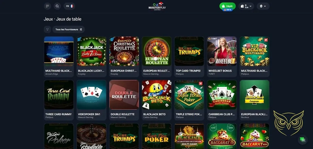 Symbole Masterpoints du casino MasterPlay