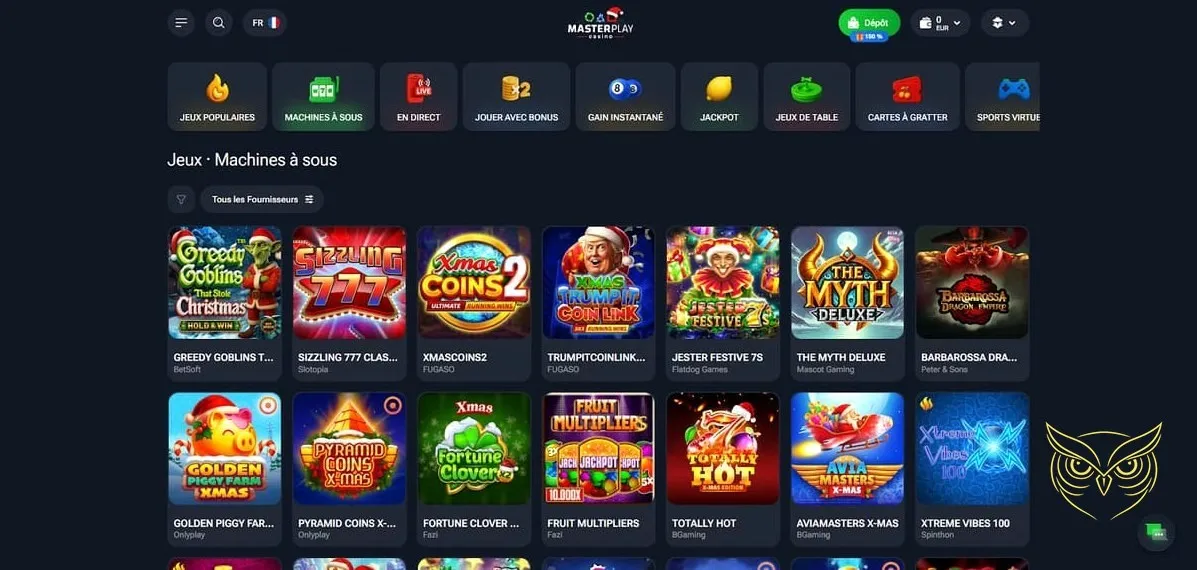 Icônes Cashback et VIP de MasterPlay Casino