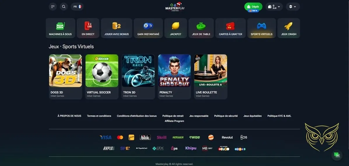 Icône support client MasterPlay Casino