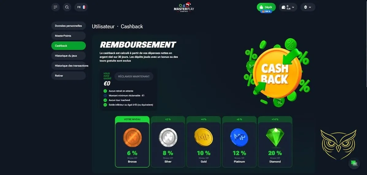 Icône de la section casino en direct MasterPlay