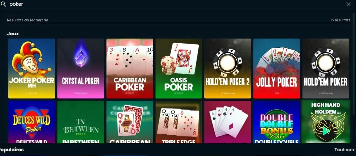 Capture d'écran du lobby Mega Dice Casino