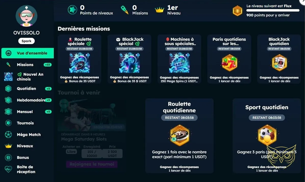 Icône missions et défis Mega Dice Casino