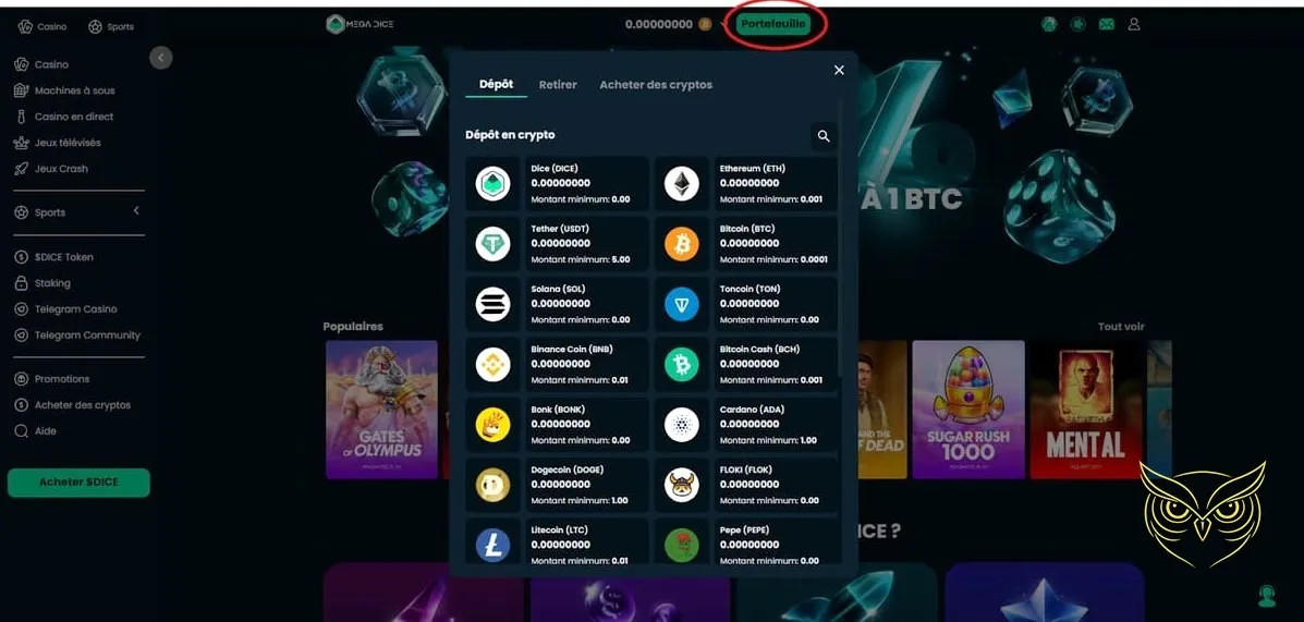 Icône jeux télévisés Mega Dice Casino