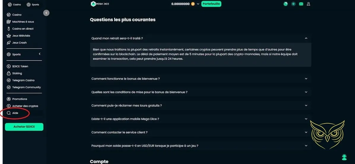 Icône autres jeux disponibles Mega Dice Casino