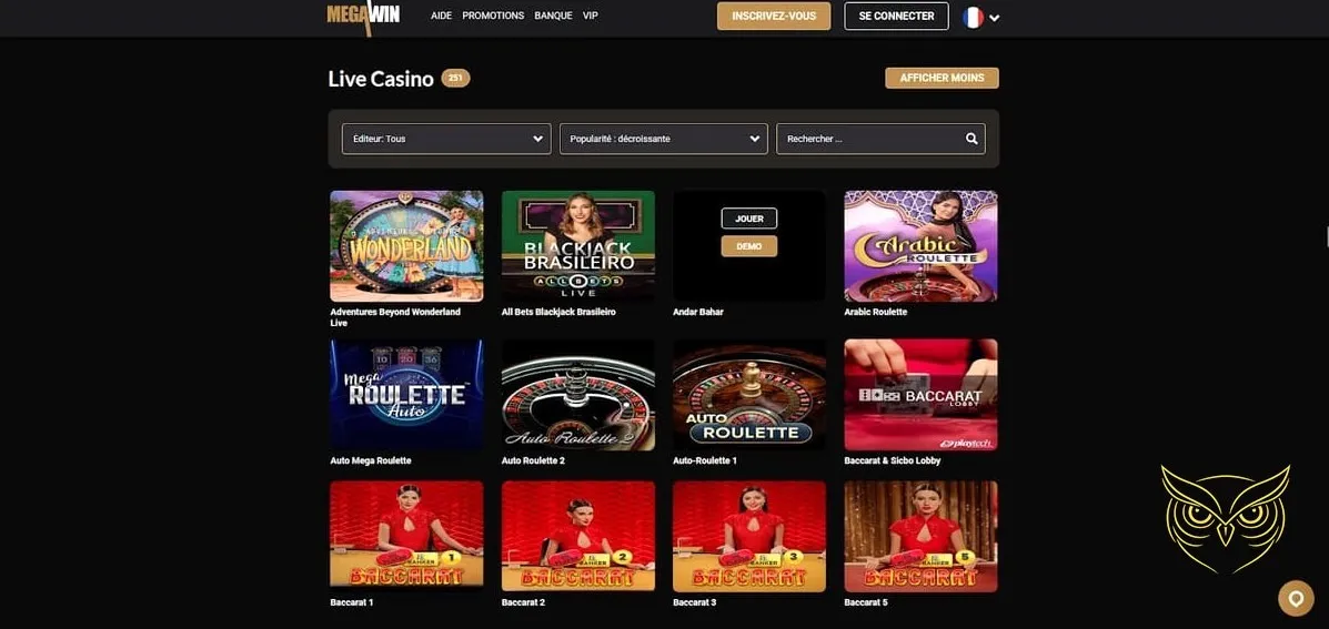 Offre bonus de bienvenue Mega Win Casino