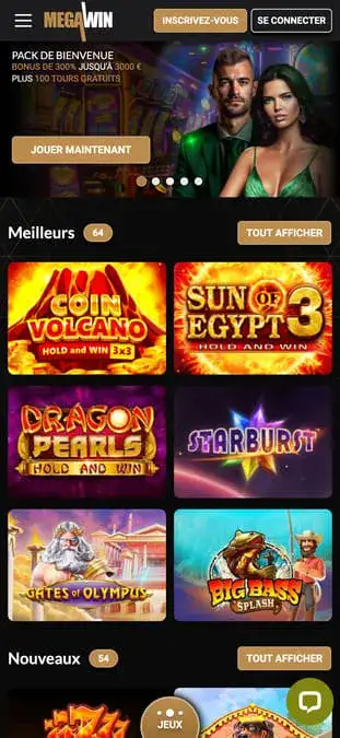 Icône application mobile Mega Win Casino