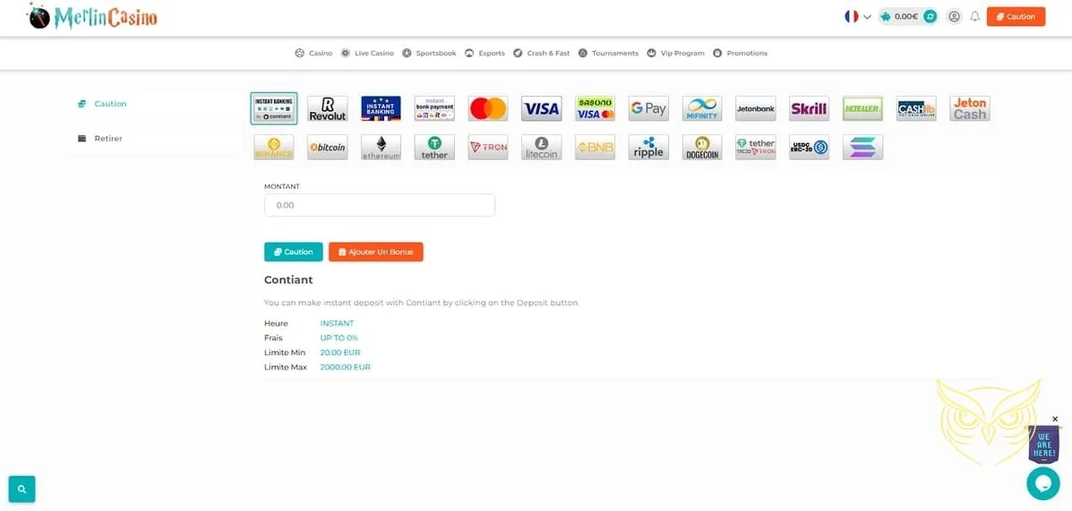 Icône de la section Sportsbook Merlin Casino