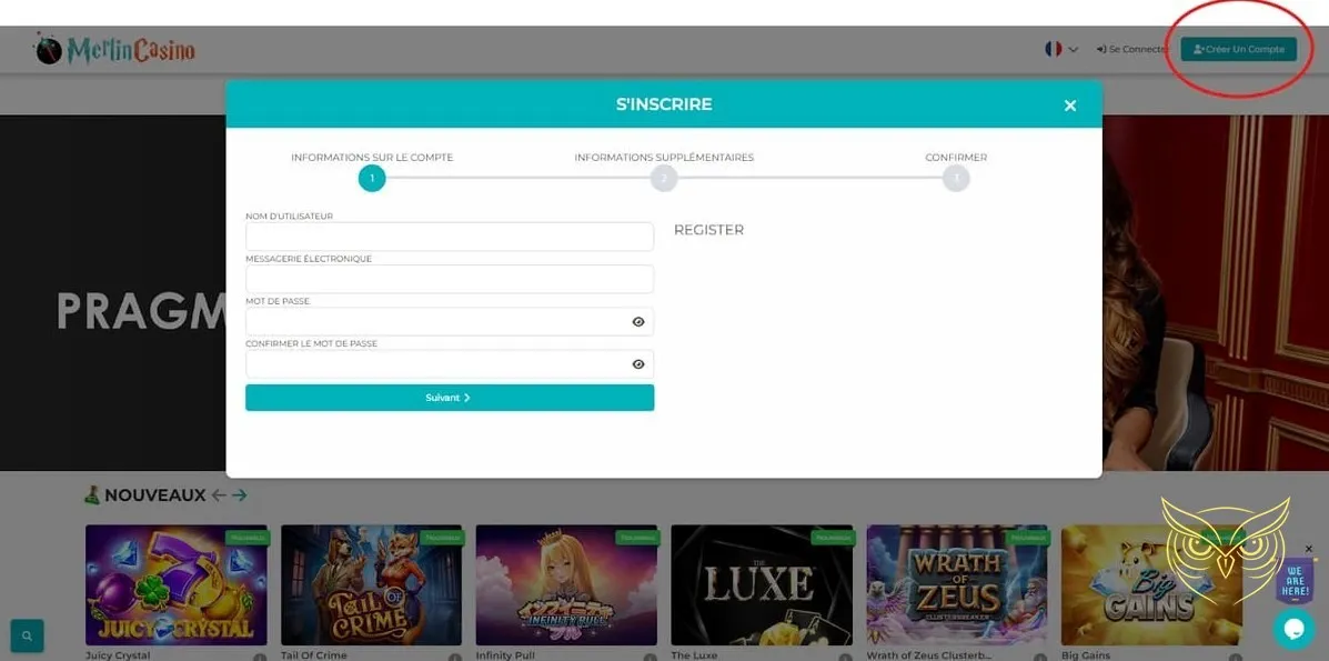 Bannière du bonus de bienvenue Merlin Casino