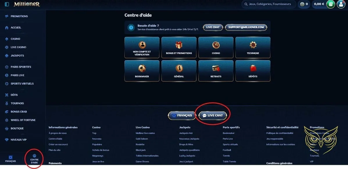 Icône d'inscription Millioner Casino