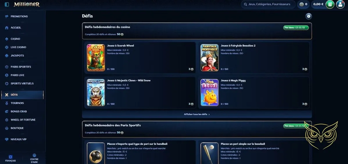 Icône des paris sportifs Millioner Casino