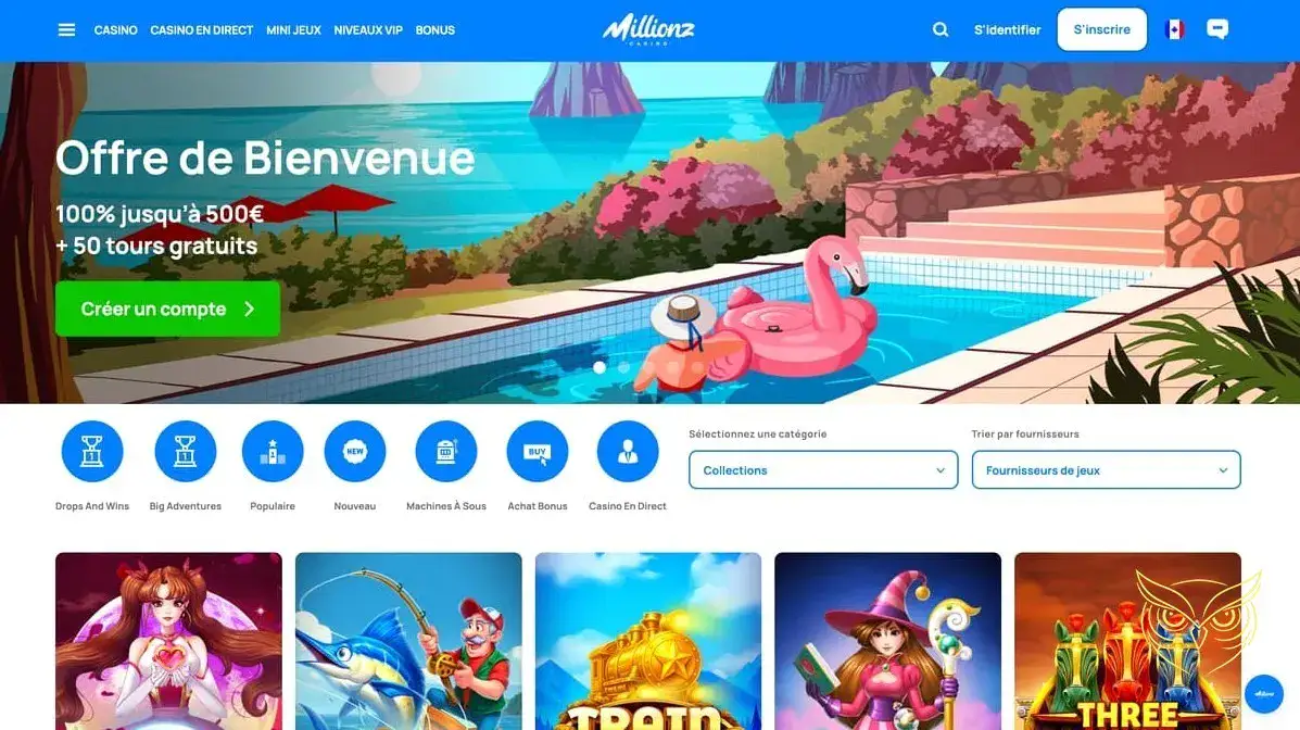 Visuel principal du casino Millionz