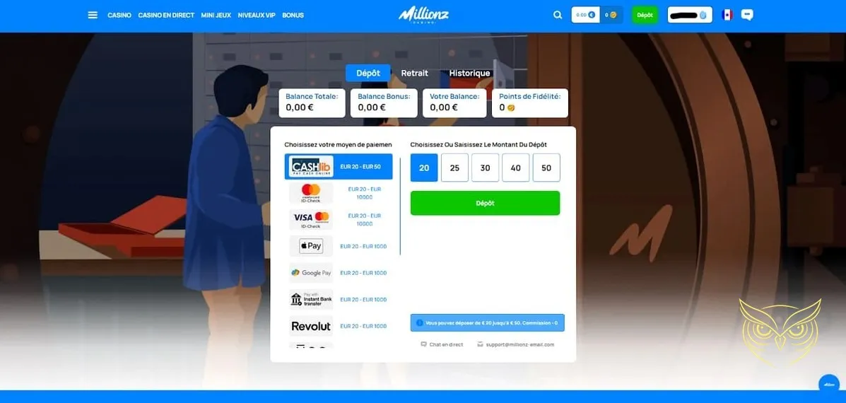 Section des autres bonus et promotions Millionz Casino