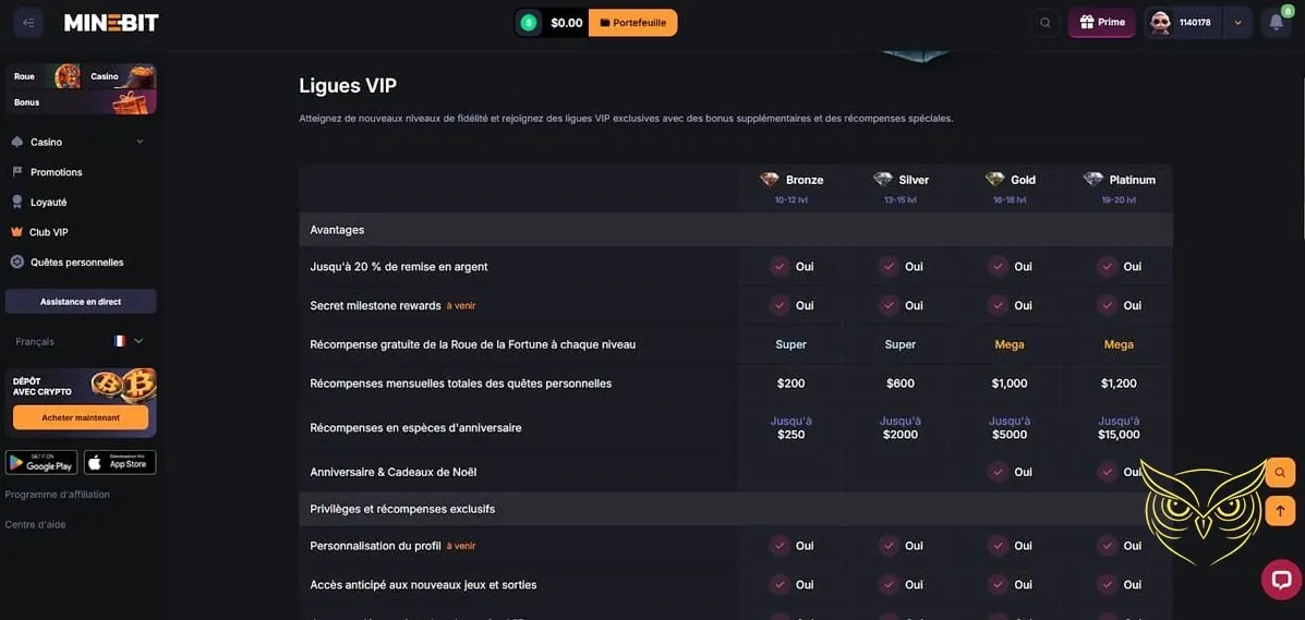 Icône d'inscription Minebit Casino