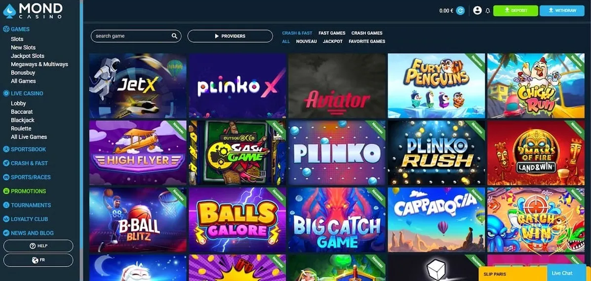 Avantages du club de fidélité Mond Casino