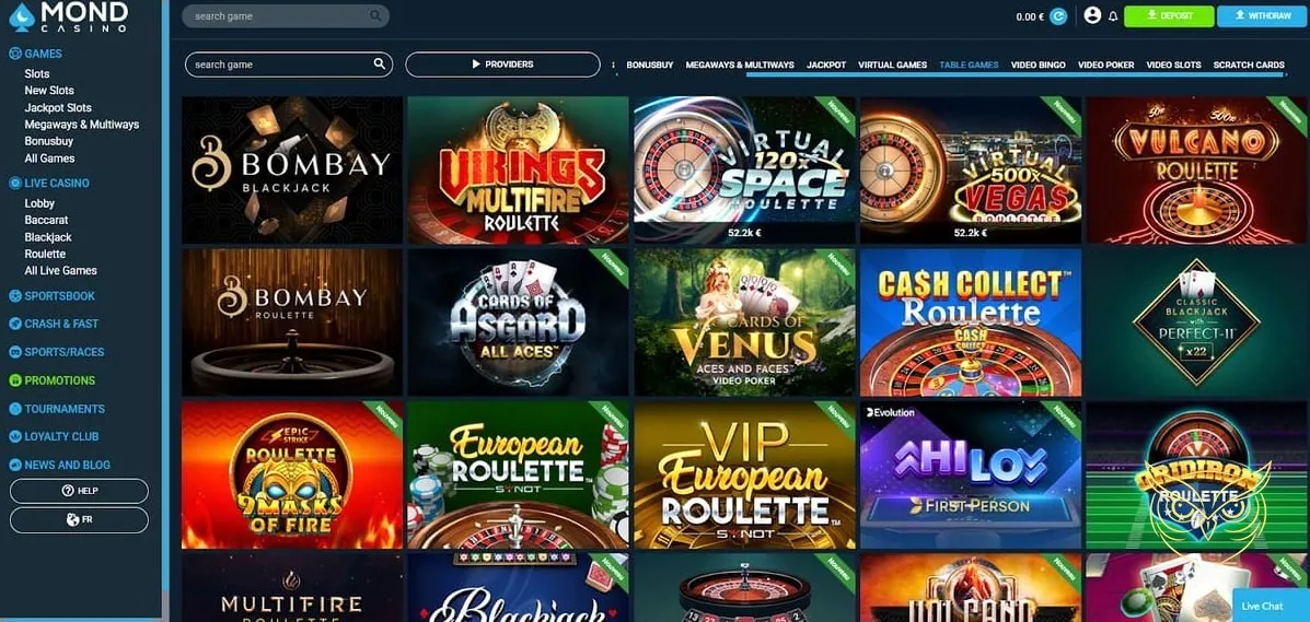 Présentation des ligues virtuelles Mond Casino