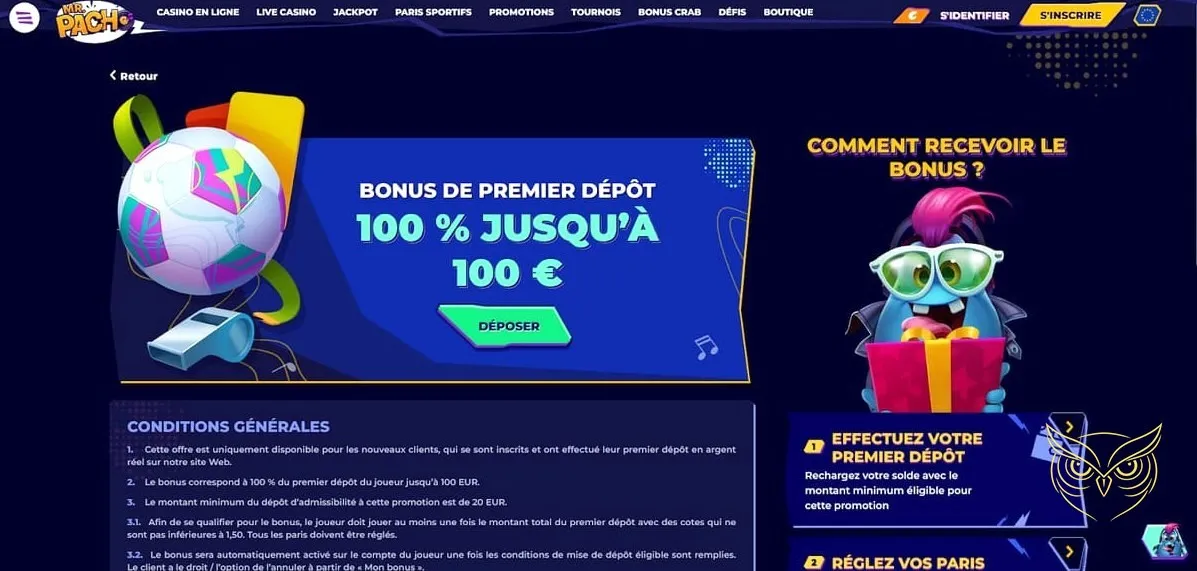 Interface des jeux de casino en direct MrPacho