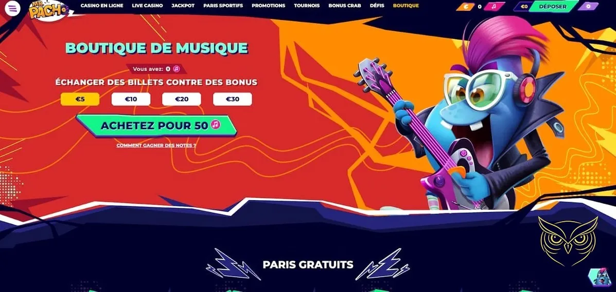 Sélection de mini-jeux disponibles sur MrPacho Casino