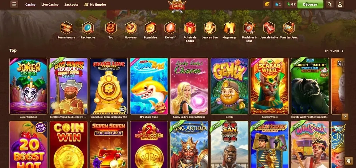 Statuts et avantages du Club VIP My Empire Casino