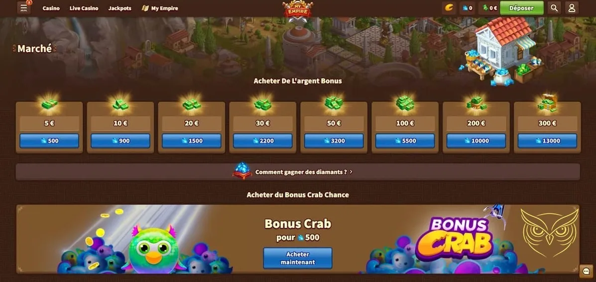 Section Foire Aux Questions (FAQ) My Empire Casino