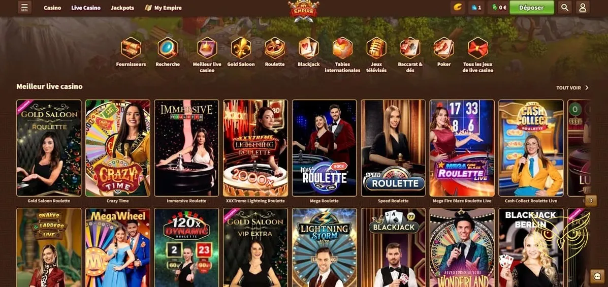 Machines à sous avec jackpots progressifs My Empire Casino