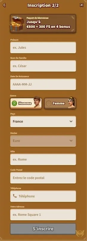 Offre de bonus de bienvenue exclusive My Empire Casino