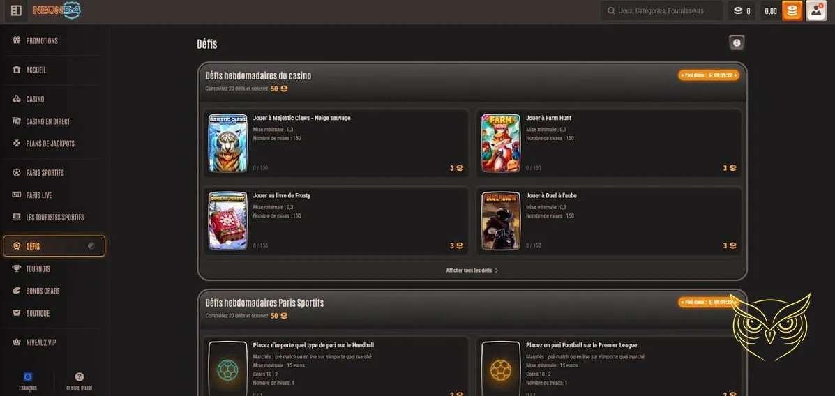 Détails du bonus de bienvenue Neon54 Casino