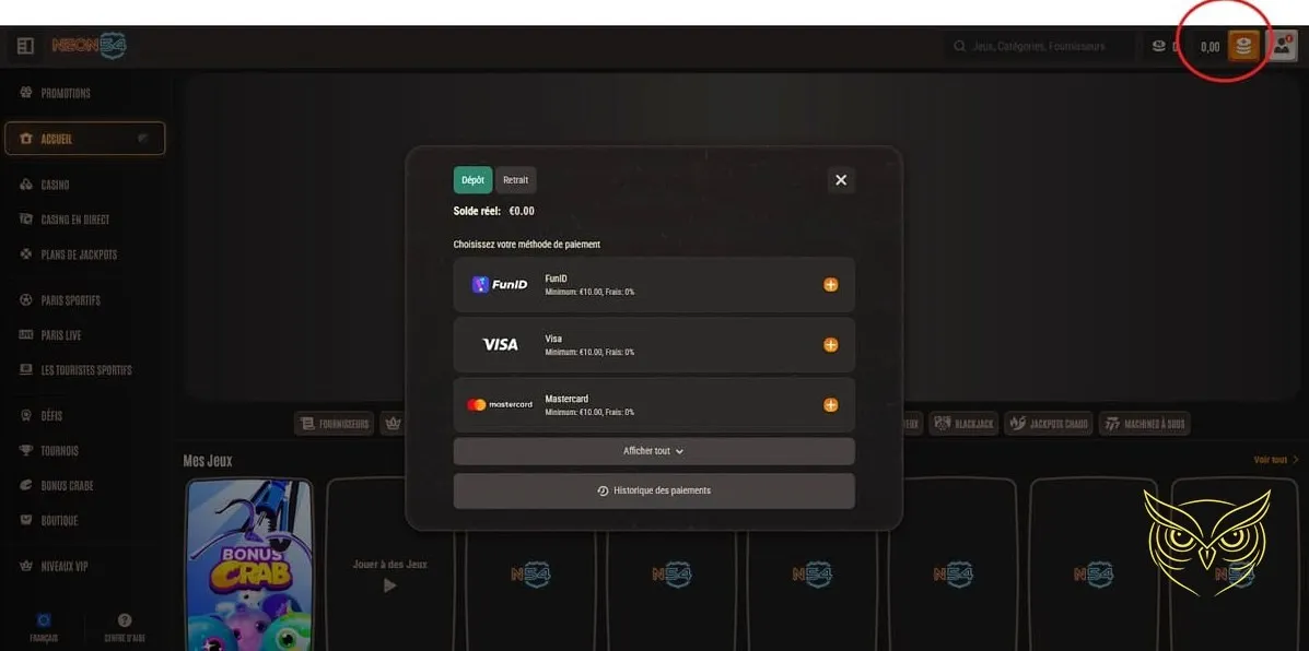 Aperçu des promotions Neon54 Casino