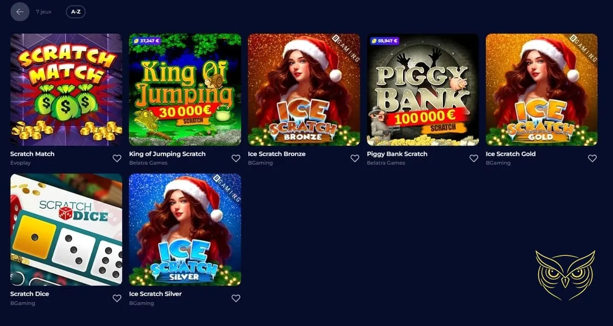 Section de pari e-sport du casino Nine