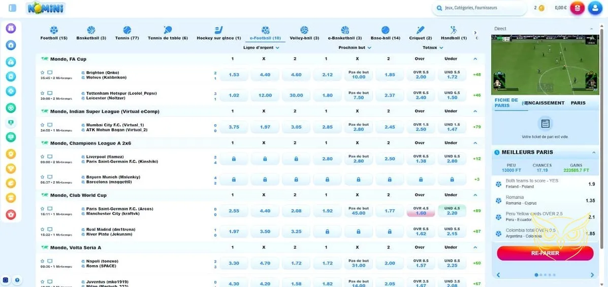 Options de bonus de bienvenue Nomini Casino