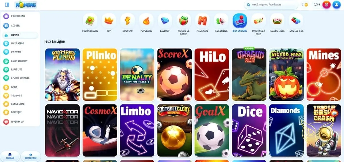 Aperçu des promotions offertes par Nomini Casino