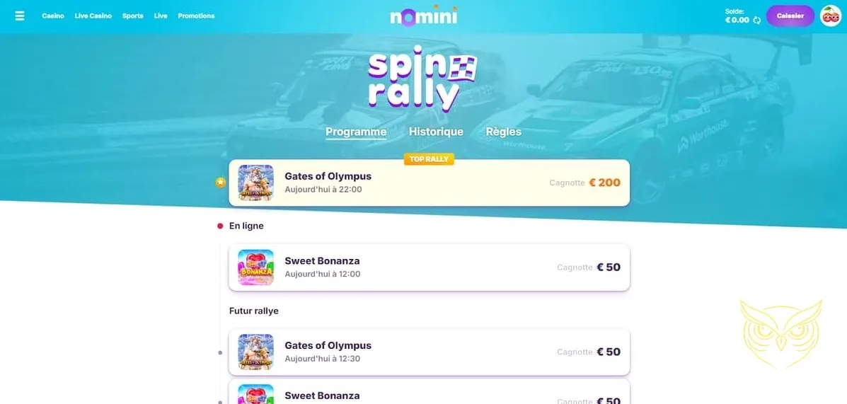 Icône de la page de dépôt Nomini Casino.