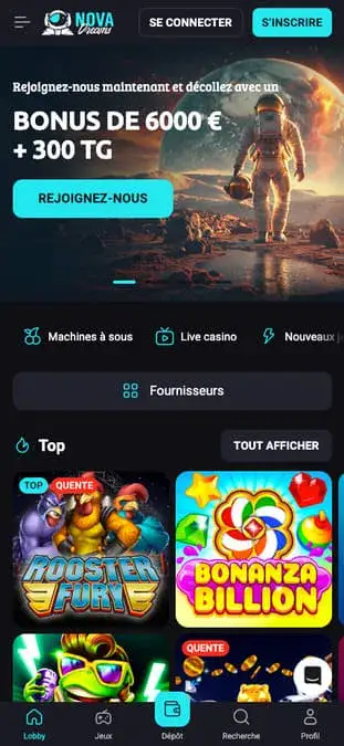 Icône de l'application NovaDreams Casino mobile.