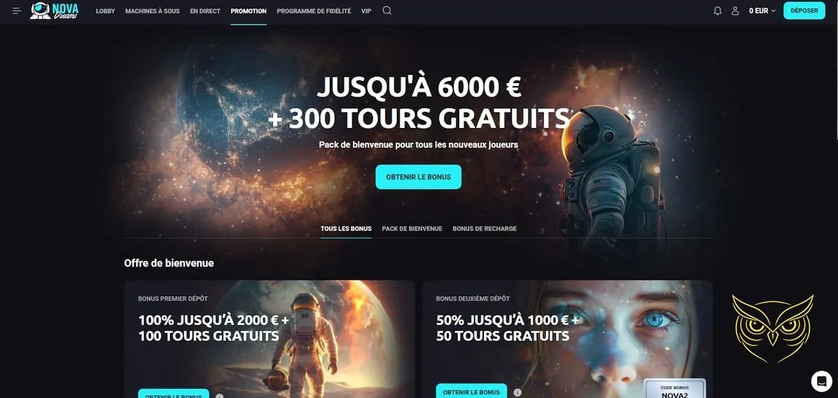 Icône de la page des retraits NovaDreams Casino.