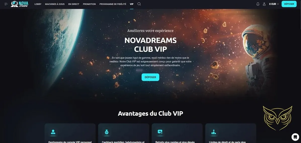 Capture d'écran de mini-jeux NovaDreams Casino.