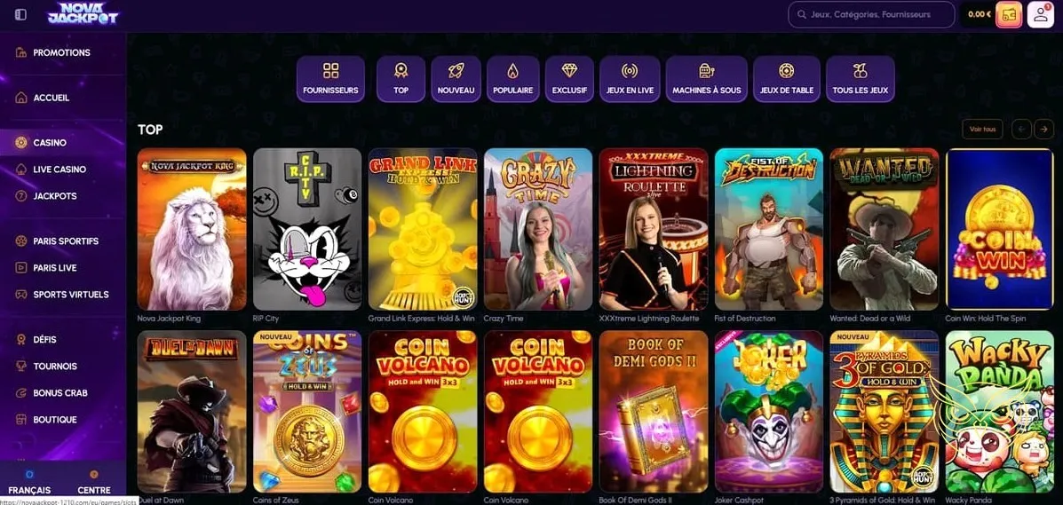 Icône de la section tournois du casino NovaJackpot
