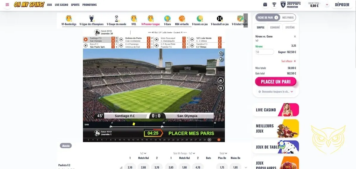 Icône de la section tournois OhMySpins Casino.