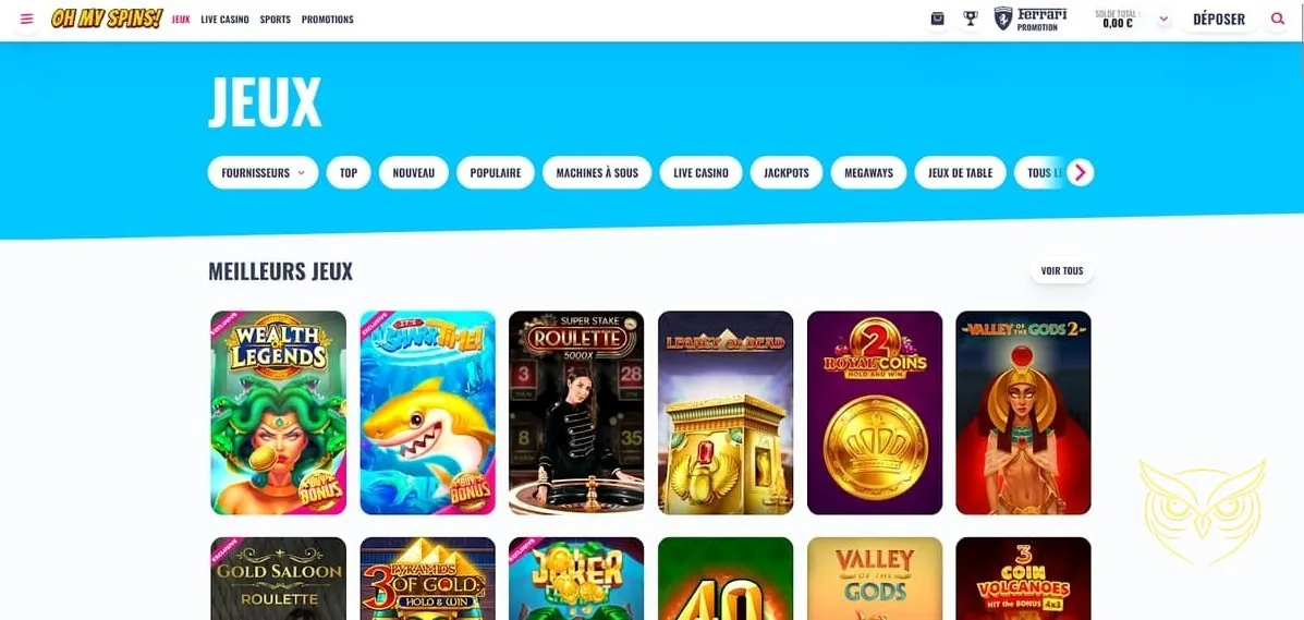 Icône de la foire aux questions OhMySpins Casino.