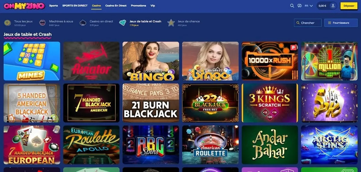 Offre bonus sports du casino OhMyZino