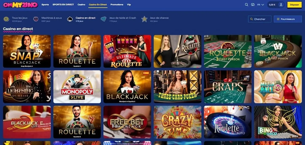 Promotion bonus cryptomonnaies OhMyZino Casino