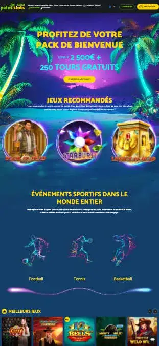 Application mobile du casino Palm Slots
