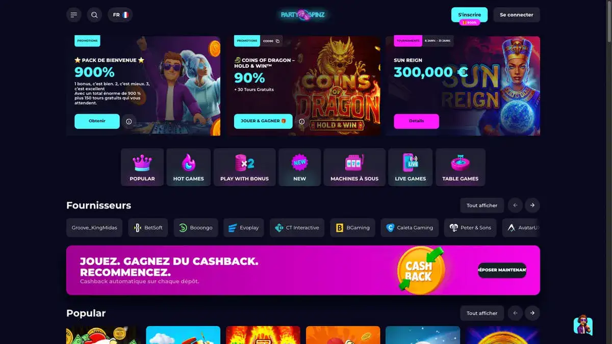 Logo officiel du casino PartySpinz