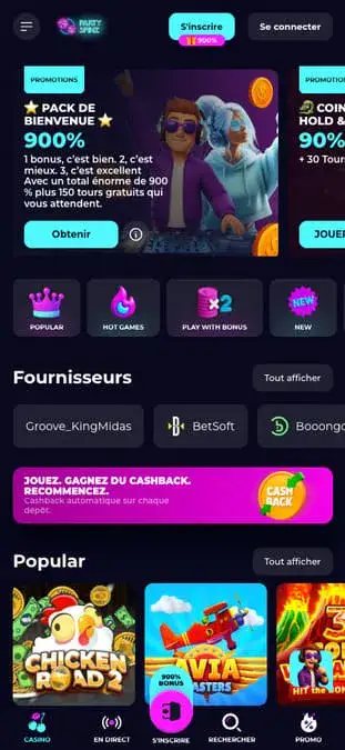 Icône de l'application mobile PartySpinz Casino
