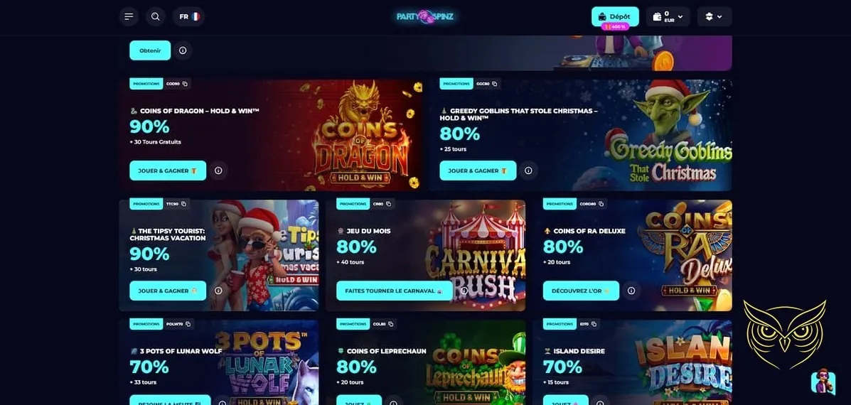 Contacter le service client PartySpinz Casino