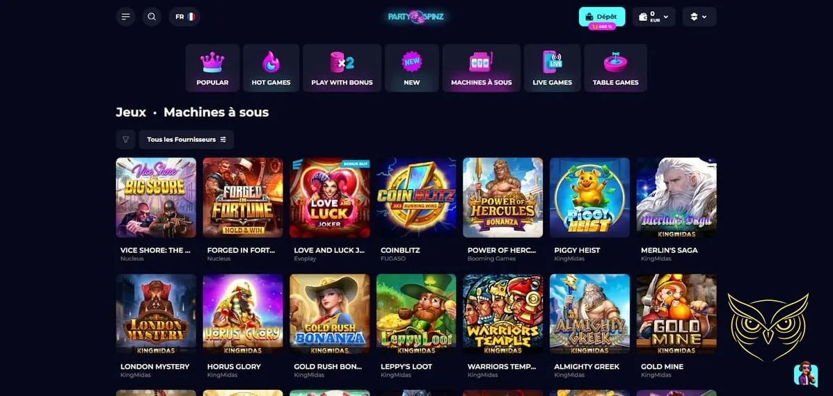 Icône promotions du casino PartySpinz