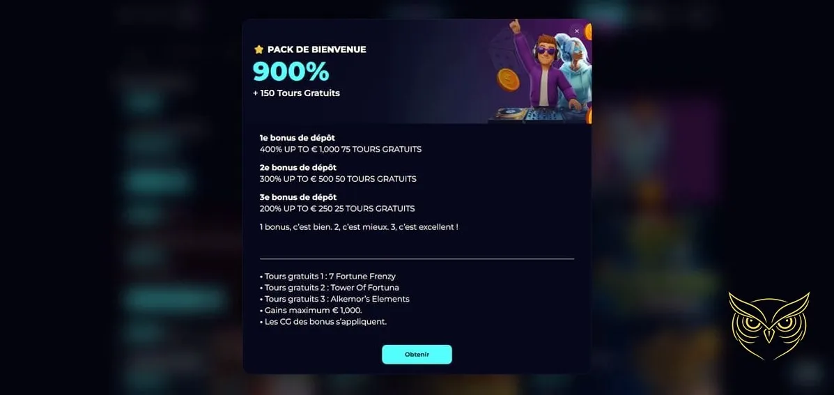 Système de Party points PartySpinz Casino